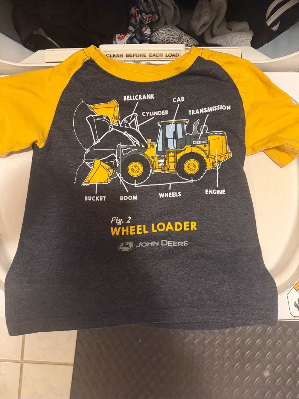 John Deere Yellow and Gray Wheel Loader Tee